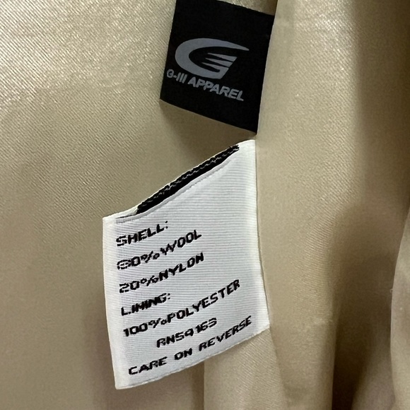 Kenneth Cole Cream Wool Trench Coat women’s 12 - Picture 8 of 9